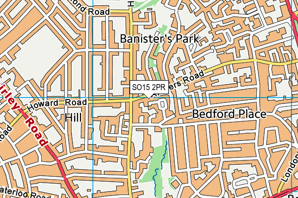 SO15 2PR map - OS VectorMap District (Ordnance Survey)