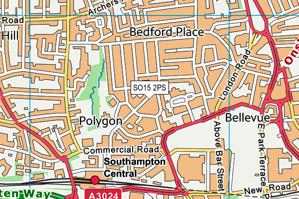 SO15 2PS map - OS VectorMap District (Ordnance Survey)