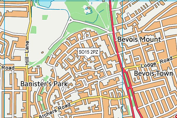 SO15 2PZ map - OS VectorMap District (Ordnance Survey)