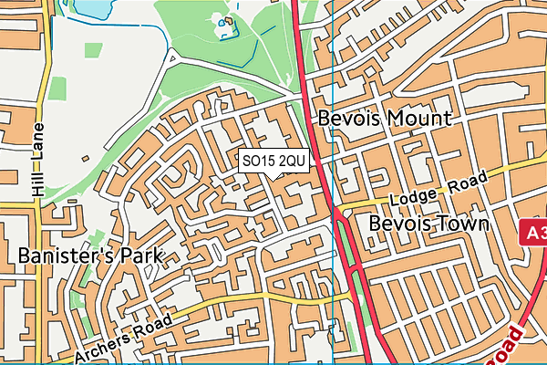 SO15 2QU map - OS VectorMap District (Ordnance Survey)