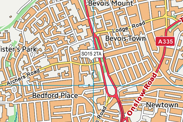 SO15 2TA map - OS VectorMap District (Ordnance Survey)