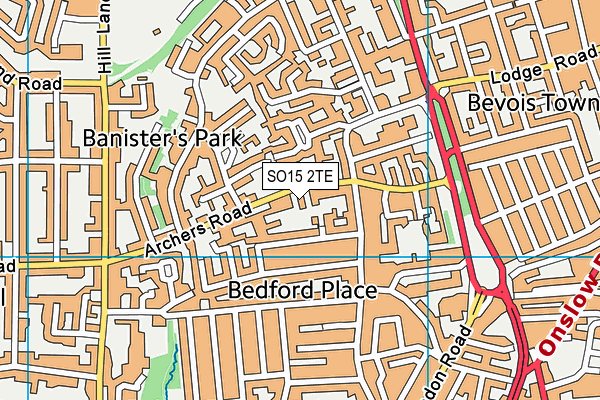 SO15 2TE map - OS VectorMap District (Ordnance Survey)