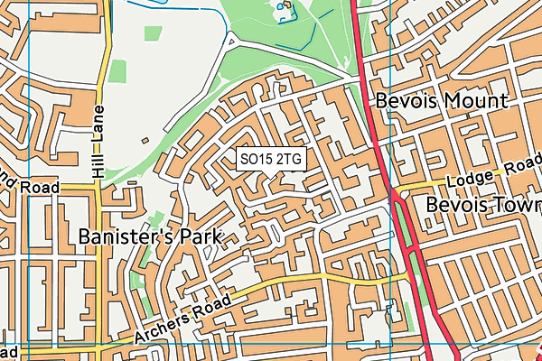 SO15 2TG map - OS VectorMap District (Ordnance Survey)