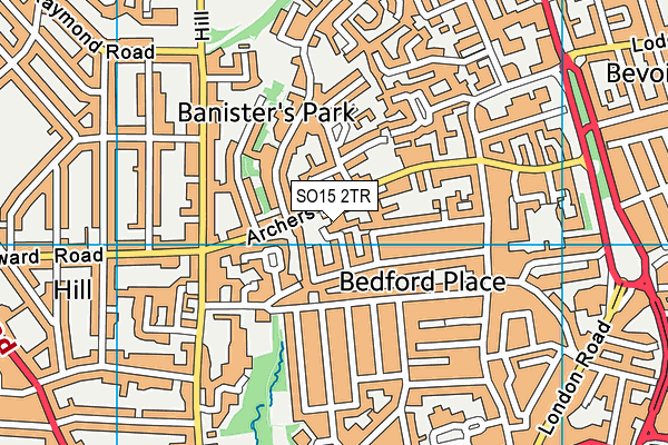 SO15 2TR map - OS VectorMap District (Ordnance Survey)