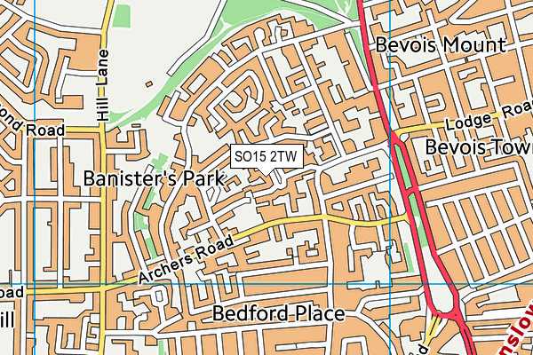 SO15 2TW map - OS VectorMap District (Ordnance Survey)