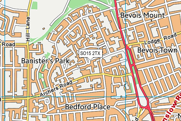 SO15 2TX map - OS VectorMap District (Ordnance Survey)