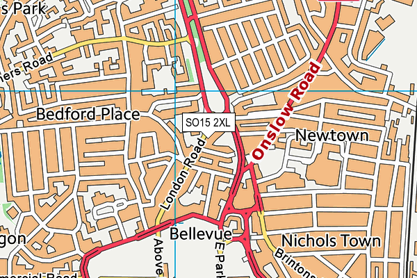 SO15 2XL map - OS VectorMap District (Ordnance Survey)