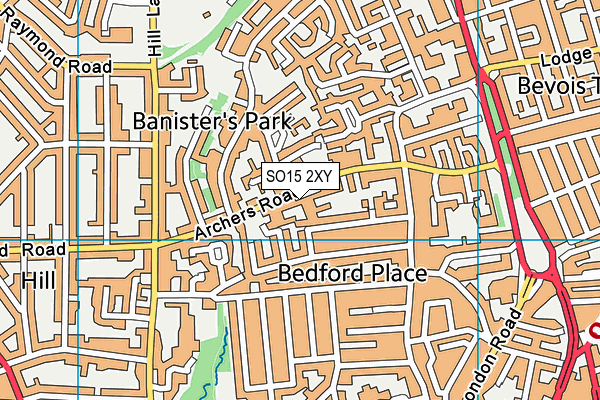 SO15 2XY map - OS VectorMap District (Ordnance Survey)