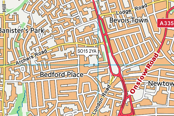 SO15 2YA map - OS VectorMap District (Ordnance Survey)