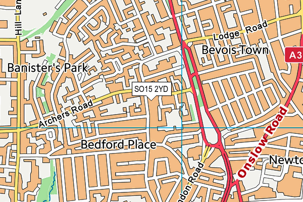 SO15 2YD map - OS VectorMap District (Ordnance Survey)