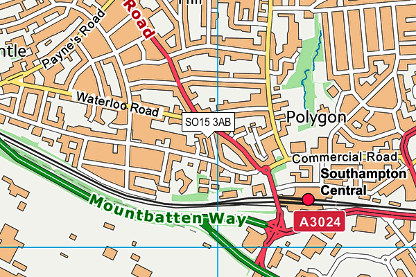 SO15 3AB map - OS VectorMap District (Ordnance Survey)