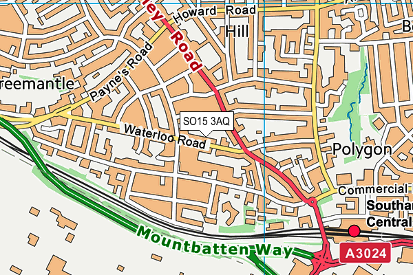 SO15 3AQ map - OS VectorMap District (Ordnance Survey)