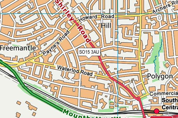 SO15 3AU map - OS VectorMap District (Ordnance Survey)