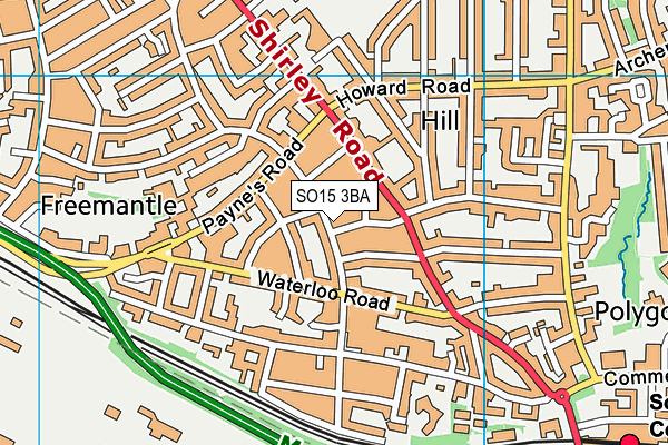 SO15 3BA map - OS VectorMap District (Ordnance Survey)