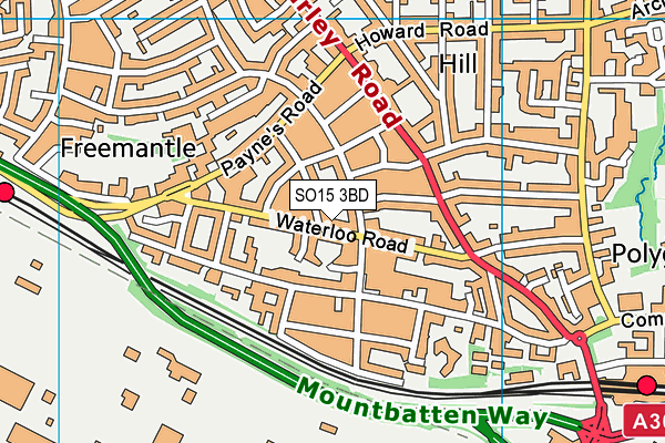 SO15 3BD map - OS VectorMap District (Ordnance Survey)