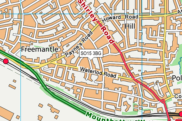 SO15 3BG map - OS VectorMap District (Ordnance Survey)