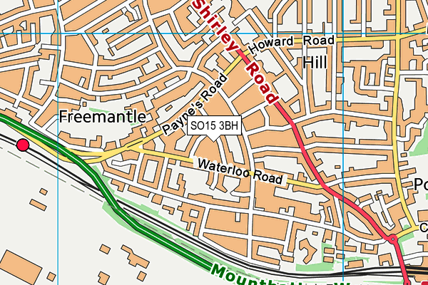 SO15 3BH map - OS VectorMap District (Ordnance Survey)