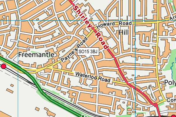 SO15 3BJ map - OS VectorMap District (Ordnance Survey)