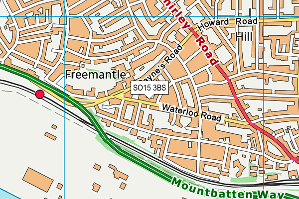 SO15 3BS map - OS VectorMap District (Ordnance Survey)