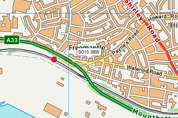 SO15 3BW map - OS VectorMap District (Ordnance Survey)