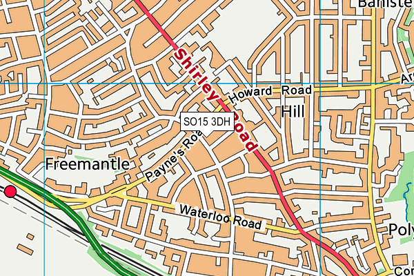 SO15 3DH map - OS VectorMap District (Ordnance Survey)