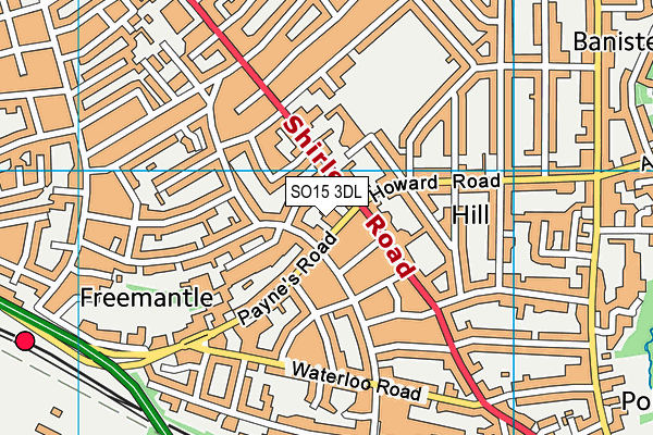 SO15 3DL map - OS VectorMap District (Ordnance Survey)