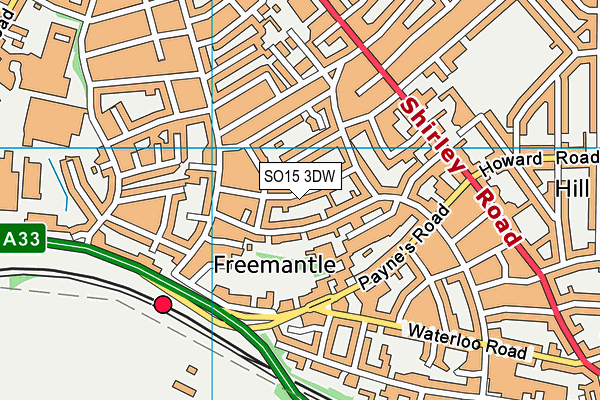 SO15 3DW map - OS VectorMap District (Ordnance Survey)