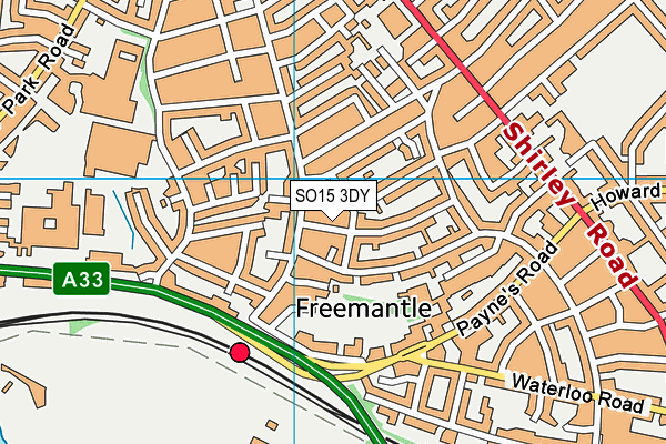 SO15 3DY map - OS VectorMap District (Ordnance Survey)