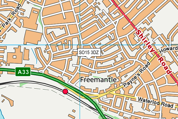 SO15 3DZ map - OS VectorMap District (Ordnance Survey)