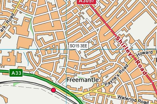 SO15 3EE map - OS VectorMap District (Ordnance Survey)