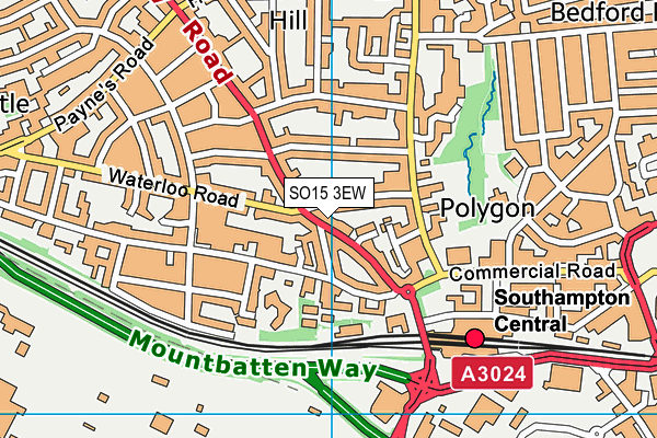 SO15 3EW map - OS VectorMap District (Ordnance Survey)