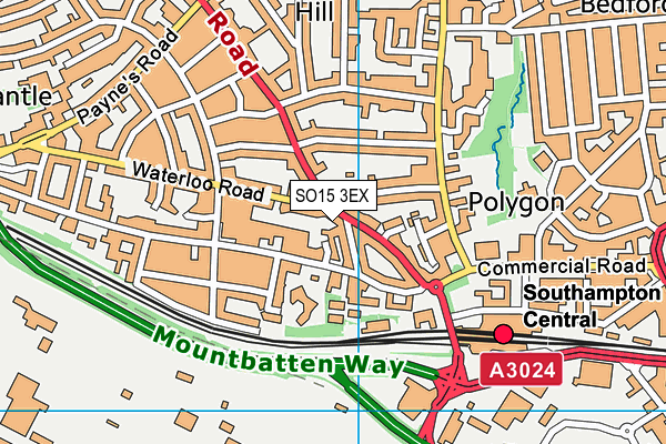 SO15 3EX map - OS VectorMap District (Ordnance Survey)