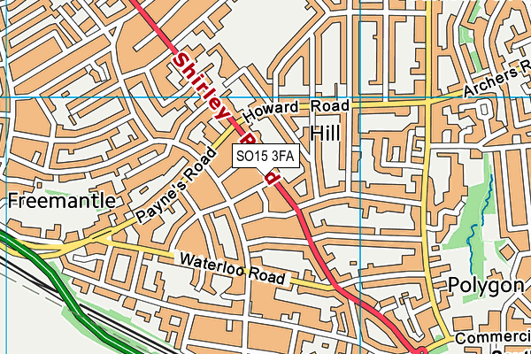 SO15 3FA map - OS VectorMap District (Ordnance Survey)