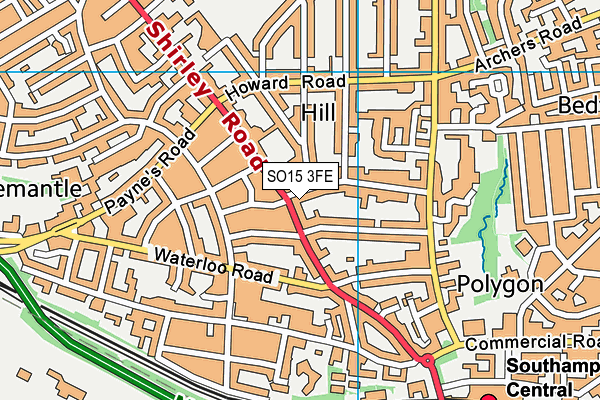 SO15 3FE map - OS VectorMap District (Ordnance Survey)