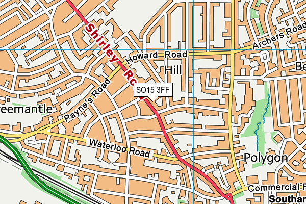 SO15 3FF map - OS VectorMap District (Ordnance Survey)