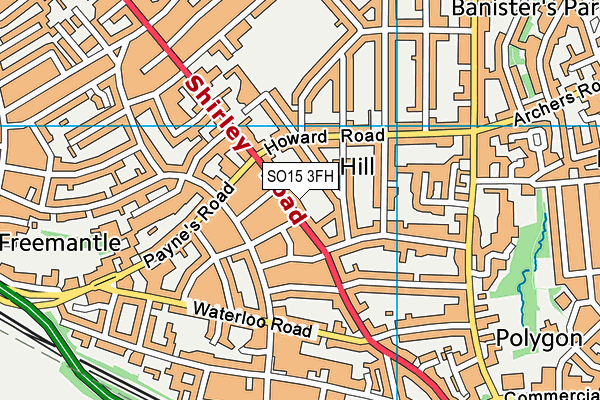 SO15 3FH map - OS VectorMap District (Ordnance Survey)