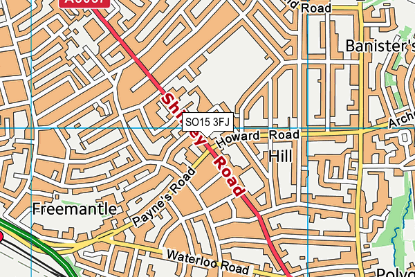 SO15 3FJ map - OS VectorMap District (Ordnance Survey)