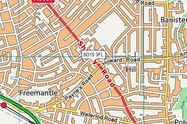 SO15 3FL map - OS VectorMap District (Ordnance Survey)