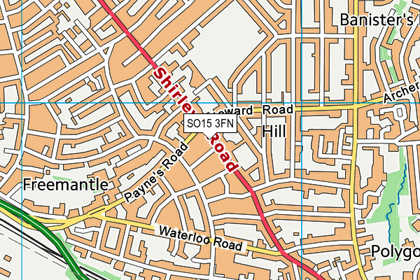 SO15 3FN map - OS VectorMap District (Ordnance Survey)