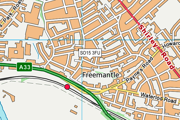 SO15 3FU map - OS VectorMap District (Ordnance Survey)