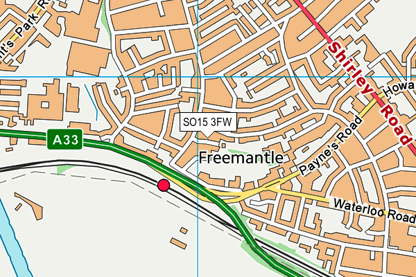 SO15 3FW map - OS VectorMap District (Ordnance Survey)