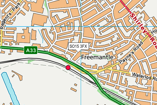 SO15 3FX map - OS VectorMap District (Ordnance Survey)