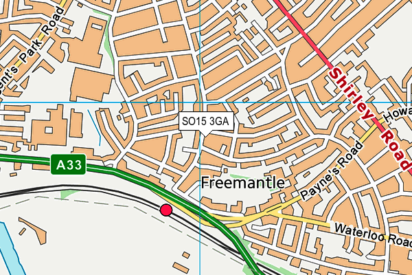 SO15 3GA map - OS VectorMap District (Ordnance Survey)