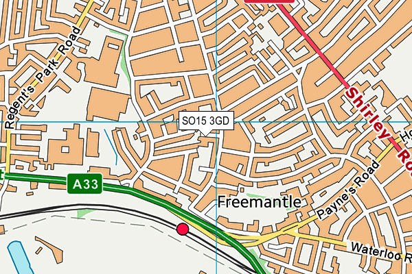 SO15 3GD map - OS VectorMap District (Ordnance Survey)