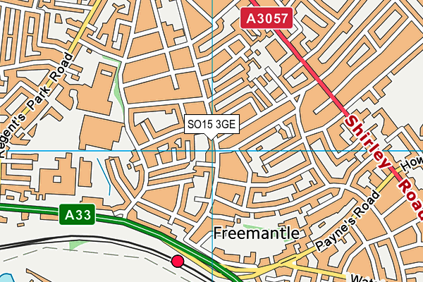 SO15 3GE map - OS VectorMap District (Ordnance Survey)