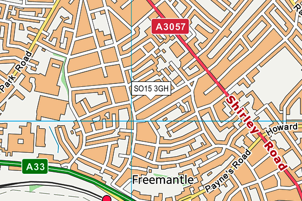 SO15 3GH map - OS VectorMap District (Ordnance Survey)