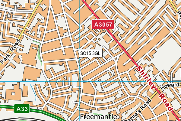 SO15 3GL map - OS VectorMap District (Ordnance Survey)