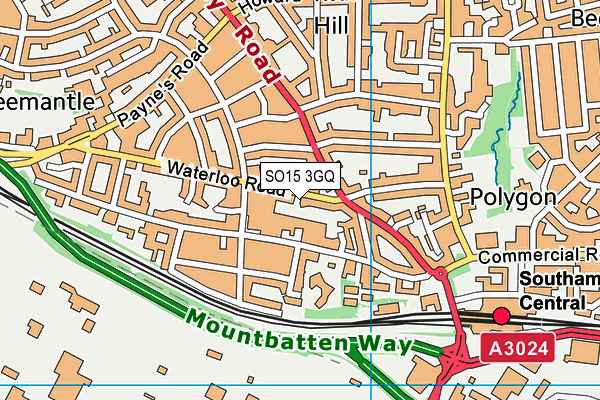 SO15 3GQ map - OS VectorMap District (Ordnance Survey)