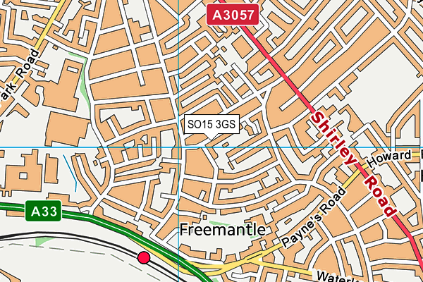 SO15 3GS map - OS VectorMap District (Ordnance Survey)