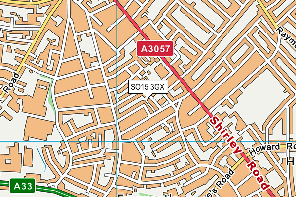 SO15 3GX map - OS VectorMap District (Ordnance Survey)